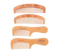 Hair Comb Pocket Style Wooden 4pcs Anti Static Peach | Wood Material, Smooth Teeth, Daily Use, Compact Size, Gentle on Scalp, Four Piece Set