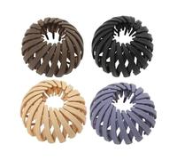 Hair Comb Slides 4 Pcs Matte Bird Nest Hair Clips Hair Bun Claw Clamps Bun Maker Clips Expandable Ponytail Holder Hair Hair Accessories For Women