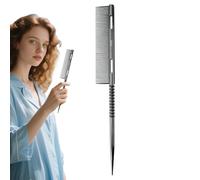 Hair Comb with Pointed Tail, Hair Volumizing Brush with Metal Bristles | Ergonomic Detangling Comb for Women and Girls