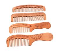 hair combs, 12 Pcs Peach Wood Hair Comb Peach Wood Comb Wooden Comb Chinese Hand Carved Comb Anti-static Hair Comb Beard Brush Scalp Comb(Wood colorx3pcs,17.7x5cmx3pcs)