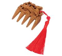 hair combs， Wooden Massage Comb Wide Tooth Comb Carved Bamboo Hair Brush with Tassel 2.3 inch for Curly Hair Detangling Scalp Scraping Tool