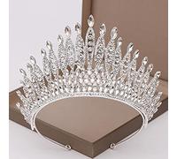 Hair Crowns for Women Sparkling Vintage Red Crystal Bridal Tiara Crowns Diadem Rhinestone Crown Headband Wedding Hair Accessories Crown