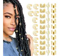 Hair Cuffs for Braids 40X Metal Rings Stylish Decorative