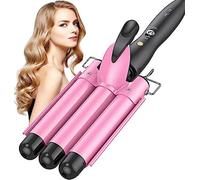 Hair Curler, 25mm 3 Barrel Hair Waver Curling Wand with 2 Temperature Control 60s Quick Heating for Long/Short Hair Styling, Big Wave Electric Hair Crimpers Tongs Best Gift for Women