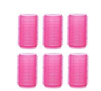 hair curlers rollers 6pcs Hair Rollers Self Grip Holding Self-Adhesive Air Bangs Curling Roller Clips Comb DIY Tools for Volume Sleep in(Rosr red,6.0cm 6pcs)