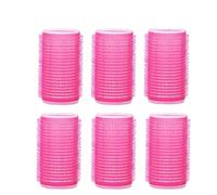 hair curlers rollers 6pcs Hair Rollers Self Grip Holding Self-Adhesive Air Bangs Curling Roller Clips Comb DIY Tools for Volume Sleep in(Rose red,2.5cm)