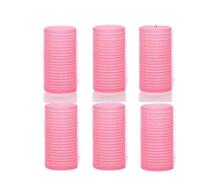 Hair Curlers Rollers 6pcs Self-Grip Hair Rollers Heatless Curlers No Heat Bangs Volume Self-adhesive Hook & Loop DIY Styling Tools(Pink,3.0cm)
