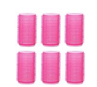 hair curlers rollers 6pcs Self-Grip Hair Rollers Heatless Curlers No Heat Bangs Volume Self-adhesive Hook & Loop DIY Styling Tools for Volume Sleep in(Rose red,2.0cm)
