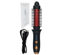 Hair Curling Brush - PC Heated Curling Brush | Rechargeable Hair Curler | Curling Iron Wand | Small Electric Curling Round With Frosted Handle | USB Charging Dryer