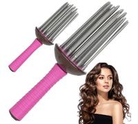 Hair Curling Roll Comb 2PCS 8.7 Inch Self-Grip Curly Hair Styler Tool Portable Rollers Anti-slip Air Volume Curling Comb for Professional Home Personal DIY Styles Roll