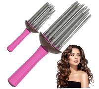Hair Curling Roll Comb Hair Curling Roll Comb 2Pcs 8.7 Inch Self-Grip Curly Hair Styler Tool Portable Hair Rollers Anti-Slip Air Volume Curling Comb For Professional Home Personal Diy Hair Styles