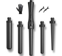 Hair Curling Wand for Long Hair Iron Set 9mm-32mm 5 in 1 PTC Ceramic Barrels LCD 180°C & 210°C Temperature Control Multi Stylers with Silicone Gloves Gifts for Girl Women