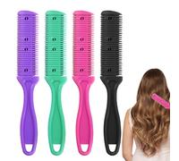 Hair Cutter Comb 4pcs Double Sides Split End Trimmer Razor Comb for Cutting Hair Hair Razor Combs(Green, Purple, Black, Red)
