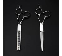 Hair Cutting, 6inch Professional 440c Steel Upscale Silver Haircut thinning Barber Cutting Shears Hairdressing