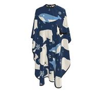 Hair Cutting Apron Arctic Animals Orca Whale Polar Bear Walrus Snowflake Hair Styling Cape Adjustable Durable Hairdressing Gown, For Barbers, Adults, Woman, Kids, 140x168cm