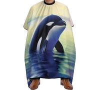 Hair Cutting Apron Aurora Dolphin Barber Gown Unisex Adjustable Hairdressing Apron, For Dyeing, Styling, Men, 140x168cm