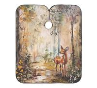 Hair Cutting Apron Cute Deer In The Garden Hairdressers Cape Large Hair Cutting Gown With Snap Closure Or Hook Barber Gown, For Woman, Barbers, Barber Shops, 140×168cm