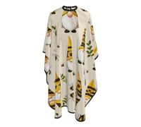 Hair Cutting Apron Cute Gnomes Bees Sunflowers Print Hair Styling Cape Large Soft Hairdressing Apron, For Barbershops, Children, Barbers, Adults, 140x168cm