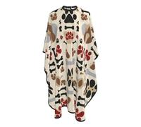 Hair Cutting Apron Dog Bones Paw Prints Cream Professional Salon Cape Unisex With Hook Hairdressing Apron, For Styling, Men, Children, Kids, 140x168cm