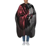 Hair Cutting Apron Gothic Death Skull Grim Reaper Barber Gown With Snap Closure Or Hook Professional Salon Cape Adjustable Hair Cut Cape, For Men, Barbers, Children, 140×168cm