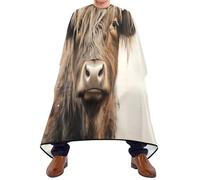 Hair Cutting Apron Highland Cow Hair Cutting Gown Adjustable Large Hairdressing Gown, For Dyeing, Styling, Kids, 140x168cm