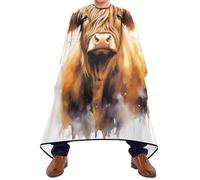Hair Cutting Apron Highland Cow Hair Cutting Gown With Snap Closure Or Hook Barber Gown Large Hairdressing Gown, For Children, Salon, Hair Styling, 140×168cm