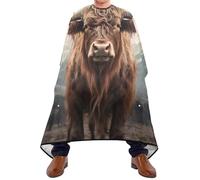 Hair Cutting Apron Highland Cow Salon Barber Cape With Snap Closure Or Hook Professional Salon Cape Waterproof Hairdressing Apron, For Kids, Woman, Barbers, 140×168cm