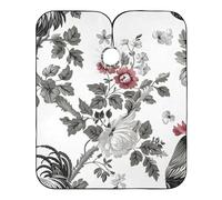 Hair Cutting Apron Vintage Rooster Flowers Flower Hairdressers Cape With Snap Closure Or Hook Hairdressing Gown Large Professional Salon Cape, For Salon, Men, Dyeing Styling, 140×168cm
