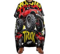 Hair Cutting Cape Red Black Mon-Ster Truck Art, Professional Hairdressing Cape Waterproof Barber Hairdresser Capes for Haircut Coloring 140X168cm