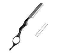 Hair Cutting Comb Set with Replacement Stainless Blades Black Professional Hairdressing Tool Trimming Tool Thinning Tool for Salon and Home Use Styling Accessories