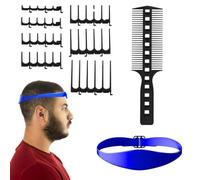 Hair Cutting Guide | Hair Cutting Kit Pro Clippers for Men Professional,Barber Kit, Silicone Band Template, 7 Comb Teeth Accessories and Comb Styling Tool