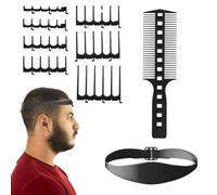 Hair Cutting Guide,Hair Cutting Kit Pro Clippers for Men Professional - Barber Kit, Silicone Band Template, 7 Comb Teeth Accessories and Comb Styling Tool