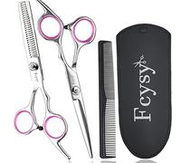 Hair Cutting Scissor Texturing Shears Set, Fcysy Hair Dressing Scissors and Comb Sets Salon Haircut Scissors Thinning Shears Professional Barber Supply Kit for Women Men Dog