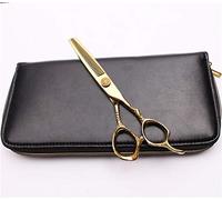 Hair Cutting Scissors, 5.5" 440C d Color Cutting Shears Thinning Scissors Hairdressing Supplies Professional by (C9001 Jin T 55y)