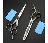 Hair Cutting Scissors, 6.0 Inch Retro Japan Professional Hairdressing Scissors Barber Thinning Scissor Hairdresser Haircut Shears Set By,Set