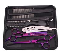 Hair Cutting Scissors 6.0'' Professional Hair Scissors Cutting Shears Thinning Hairdressing Haircut Razor Comb Set Salon Barber Home(Color 26)