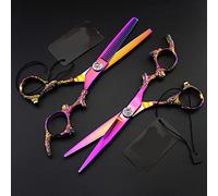 Hair Cutting Scissors, 6 inch Professional 440c Steel Gem Dragon Handle Purple Cut Hair Scissors Haircut Thinning Barber Cutting Shears Hairdressing Scissors Set