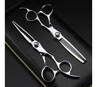 Hair Cutting Scissors, 6 Inch Professional 440C Steel Scissor Gem Hair Scissors Haircut Thinning Barber Hair Cutting Shears Hairdresser Scissors-Set with Bag-B