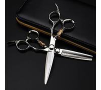 Hair Cutting Scissors, 6 Inch Professional 440c Steel Upscale Golden Tiger Hair Scissors Cutting Barber Haircut Thinning Shears Hairdresser Scissors Set