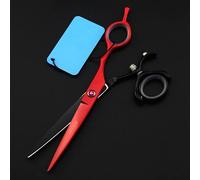 Hair Cutting Scissors, 6 Inch Professional Japan Steel Rotate Red Cut Haircut Scissor Thinning Barber Cutting Shears Hairdresser Scissors, 2544 (Red Cutting)