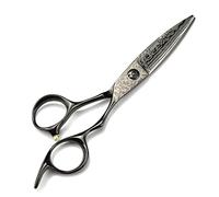 Hair Cutting Scissors, 6inch Damascus Scissor Black Cut Steel Hair Cutting Barber Haircut Shears Hairdresser Scissors