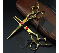 Hair Cutting Scissors, 6inch Professional Japan 440c Steel Gem Dragon Handle d Haircut thinning Barber Tools Cutting Shears Hairdressing Scissors (Set with Bag)