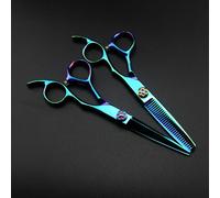 Hair Cutting Scissors, 6inch Professional Japan 440c Steel Green Scissor Hair Scissors Cutting Barber Tools Haircut thinning Shears Hairdresser Scissors (Set Q)