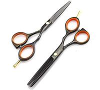 Hair Cutting Scissors, Professional Japan 440C 6Cr13 Classic 5.5 Inch Set Cutting & Thinning Shears Scisor Barber Hairdressing Scissors By (Black),Black,Black