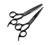 Hair Cutting Scissors, Professional Japan 440c Steel 6 '' Black Bearing Haircut thinning Barber Tools Cutting Shears Hairdresser Scissors by (Set)