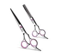 Hair Cutting Scissors Thinning Shears Kit ULG Professional Hairdressing Texturizing Salon Razor Edge Scissor Japanese Stainless Steel 16.5 cm Pink