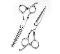 Hair Cutting Shears, 6 Inch 440C Stainless Steel Professional Left Hand Salon Barber Scissor Hair Scissors Hairdressing Cutting Thinning Shears Set