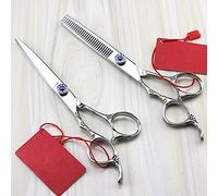 Hair Cutting Shears, 6 inch Japan Left Handed Silver Rose Handle Hair Scissors Haircut thinning Barber Cutting Shears Hairdresser Scissors