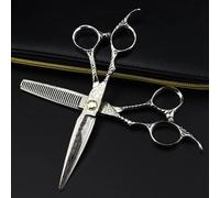 Hair Cutting Shears, 6 Inch Left Handed Scissor Damascus Bearing Hair Scissors Haircut Thinning Barber Cutting Shears Hairdresser Scissors (Set with Bag)