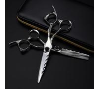 Hair Cutting Shears, 6 Inch Professional Japan 440c Steel Upscale Gem Wave Hair Scissors Haircut Thinning Barber Cutting Shears Hairdresser Scissors(Set) (Set with Bag)